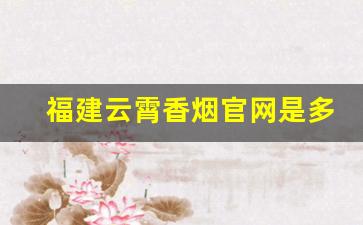 福建云霄香烟官网是多少