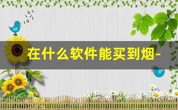在什么软件能买到烟-个人在什么软件可以买到烟