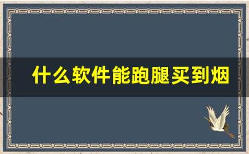 什么软件能跑腿买到烟-哪个跑腿平台最便宜